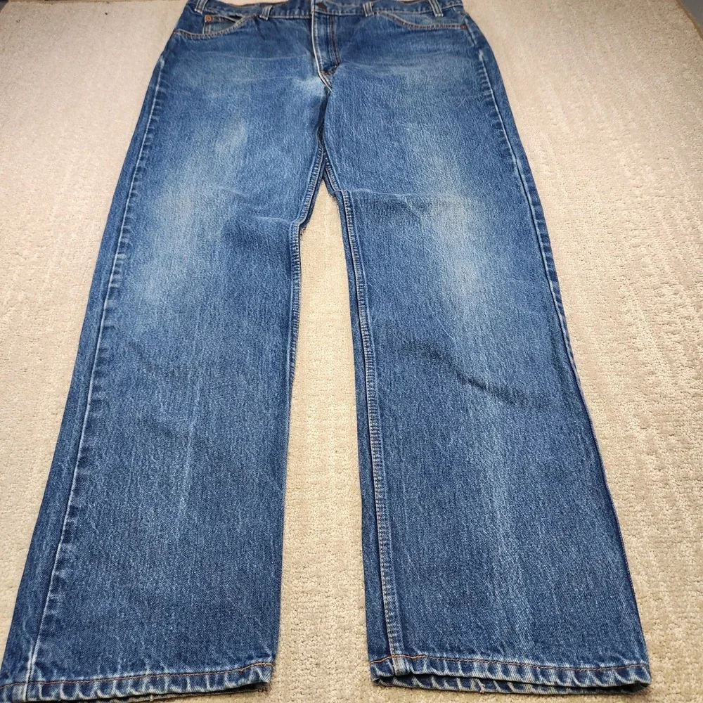Vintage Levis 505 Jeans Men 38x34 READ* Orange Tab Denim Straight Leg Whiskers